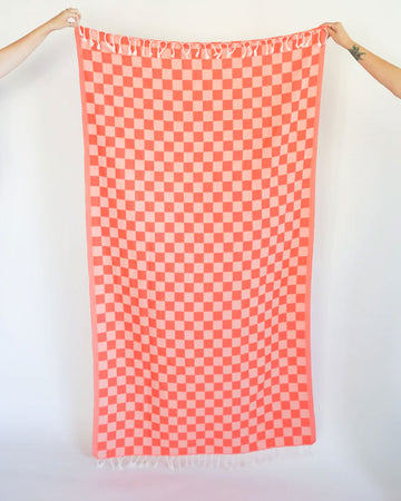 Turkish Towel - Coral Check