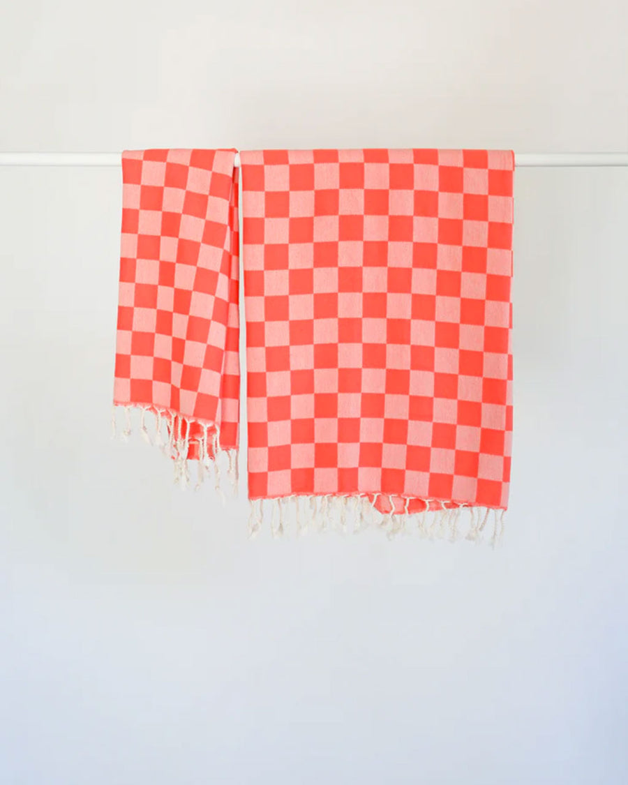 Turkish Towel - Coral Check