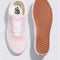 top and bottom view of blush colored vans old skool shoes