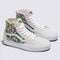 sk8-hi tapered shoes with tan suede base and multi floral accents