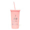 This Sip Sip Tumbler comes in pink, with 'I Am Very Busy' printed in metallic silver on the outside.