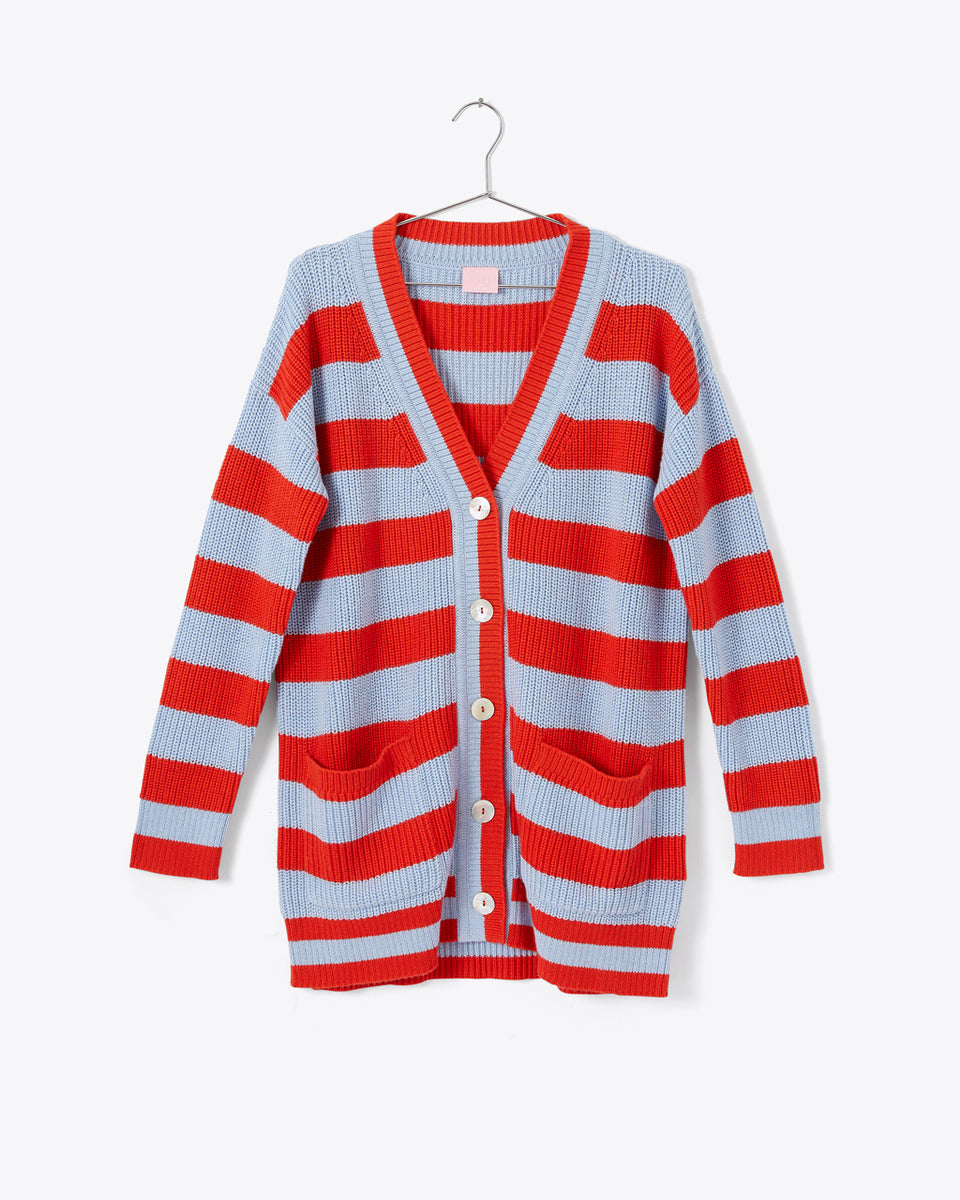 VITELLI striped knit cardigan - Red