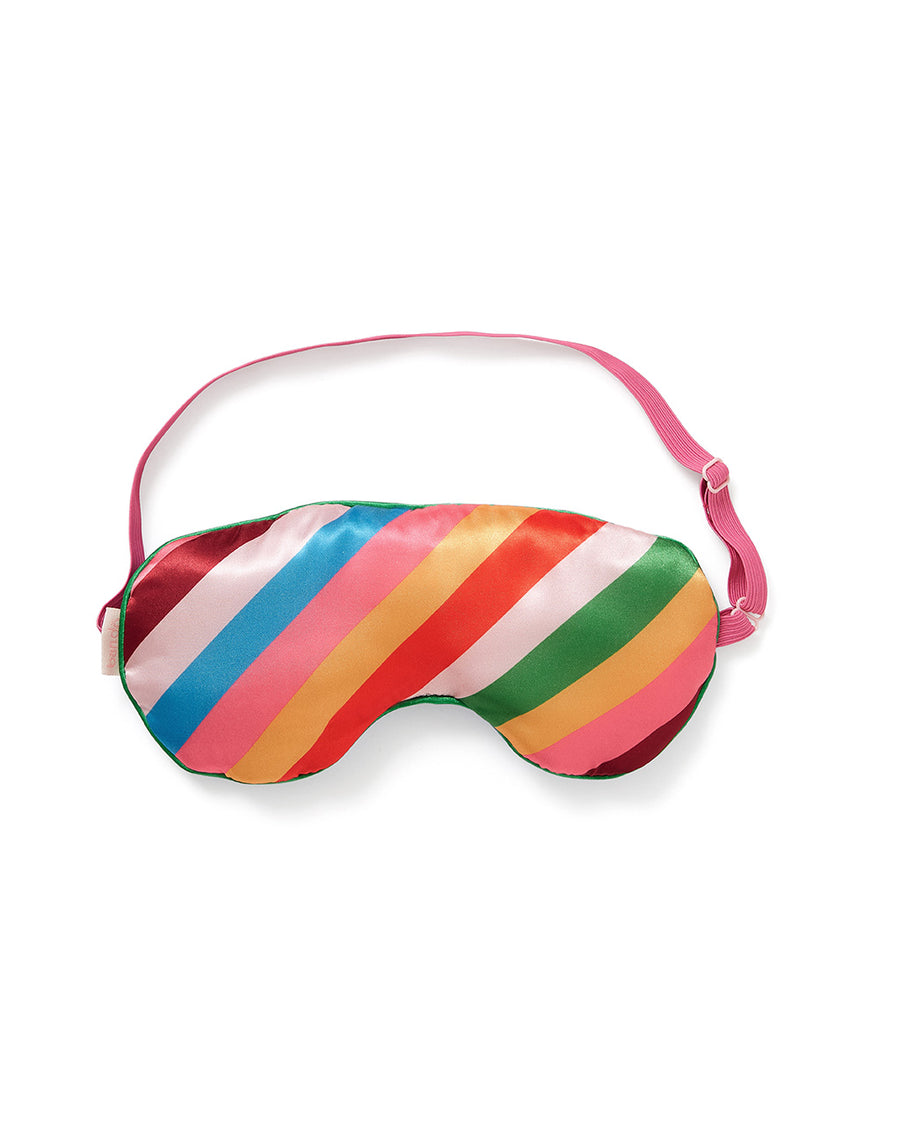 silky diagonal rainbow stripe eye mask