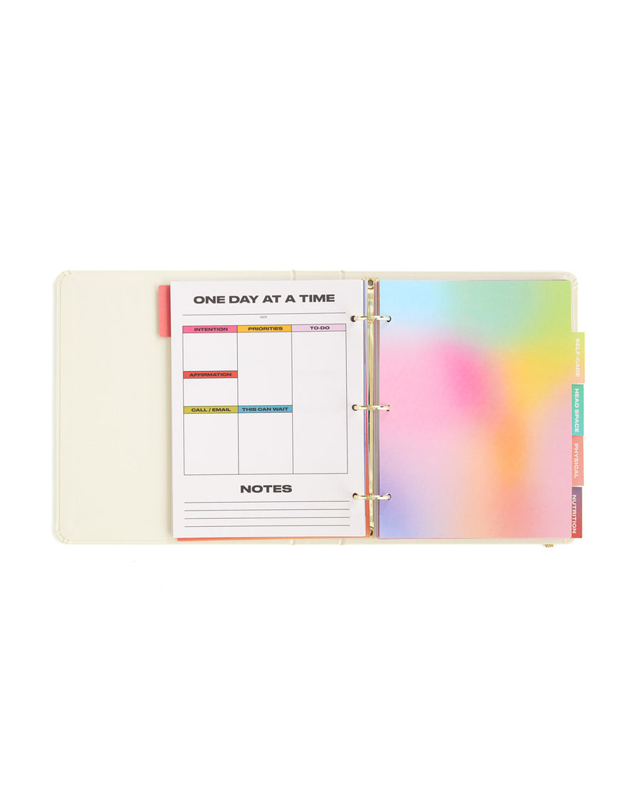 Daily planner pages with note section