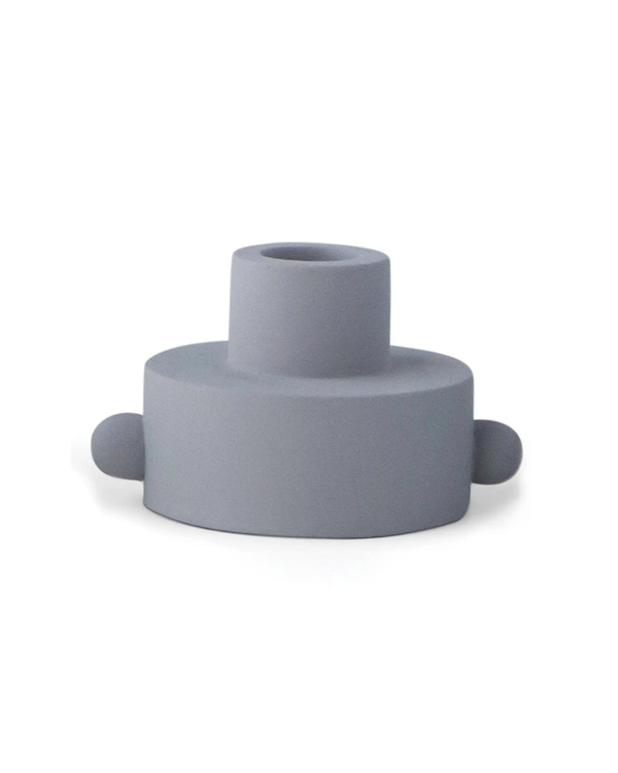 grey taper candle holder